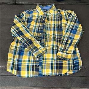 Chaps Yellow and Blue Plaid Shirt